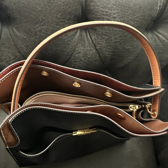 BLACKI LARGE TORY BURCH LEE RADZIWILL DOUBLE BAG WITH DUST BAG - Picture 7 of 9